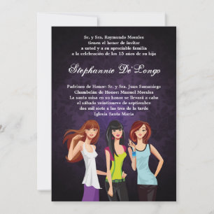 5x7 Teenagers Teen Quinceanera Birthday Invitation