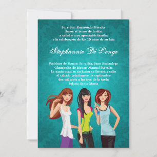 5x7 Teenagers Teen Quinceanera Birthday Invitation