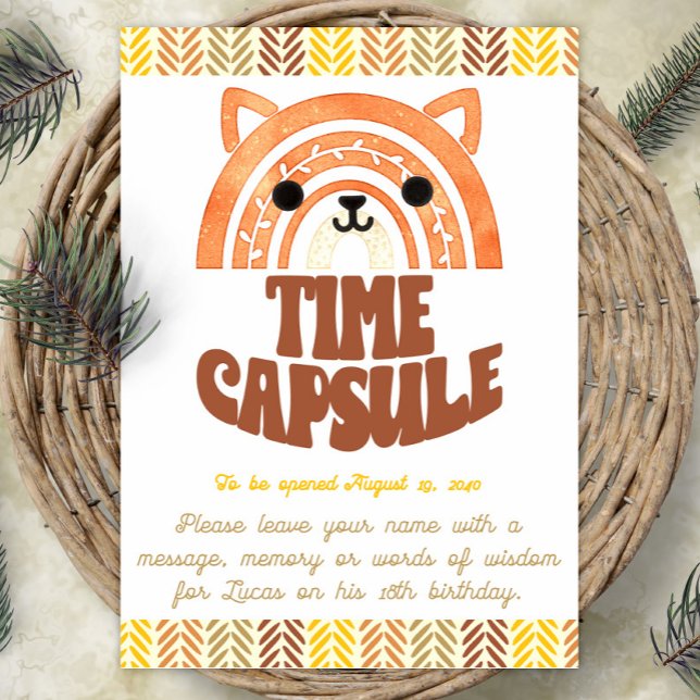 5x7 Time Capsule Boho Woodland Fox Birthday Poster (Creator Uploaded)