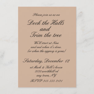 5x7 Tree Trimming Party invitaion with envelope Invitation