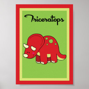 5X7 Triceratops Dinosaurs Wall Art