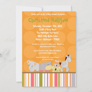 5x7 Tropical Punch Jungle Baby Shower Invitation
