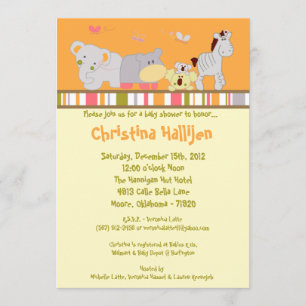 5x7 Tropical Punch Jungle Baby Shower Invitation