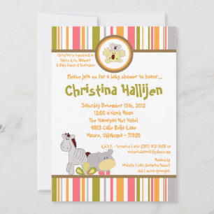 5x7 Tropical Punch Jungle Baby Shower Invitation
