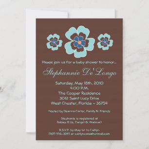 5x7 TropicalHawaiian Flower Baby Shower Invitation