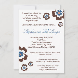 5x7 TropicalHawaiian Flower Baby Shower Invitation