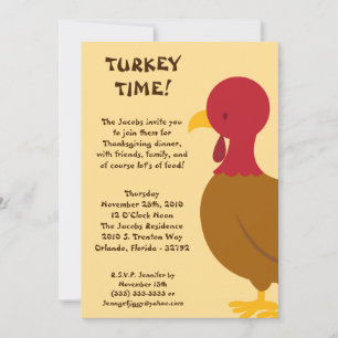 5x7 Turkey Food Thanksgiving Party Invitation