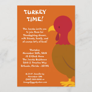 5x7 Turkey Food Thanksgiving Party Invitation
