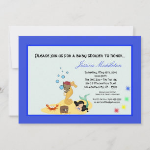 5x7 Under the Sea Ocean Boy Baby Shower Invitation