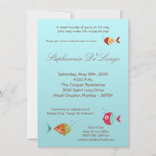 5x7 Under the Sea OceanFish Baby Shower Invitation