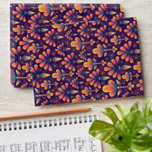 5x7 Vintage Floral Background Royal Return Address Envelope