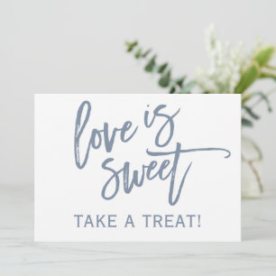 5X7 Wedding Candy Bar / Buffet Sign   Dusty Blue Invitation