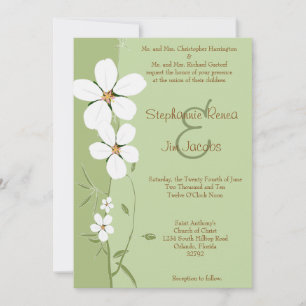 5x7 Wedding Invitation Dogwood Flower Spring Flora