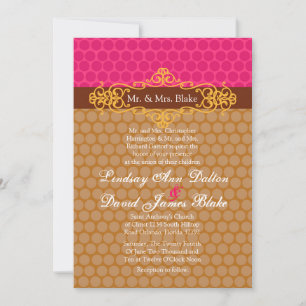 5x7 Wedding Invitation Moroccan Polka Dots