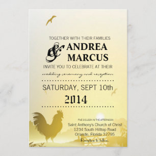 5x7 Wedding Invitation Sunny Morning Farm Country
