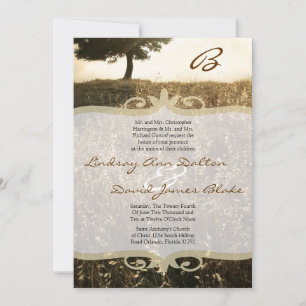 5x7 Wedding Invitation Tree & Sunset Hill