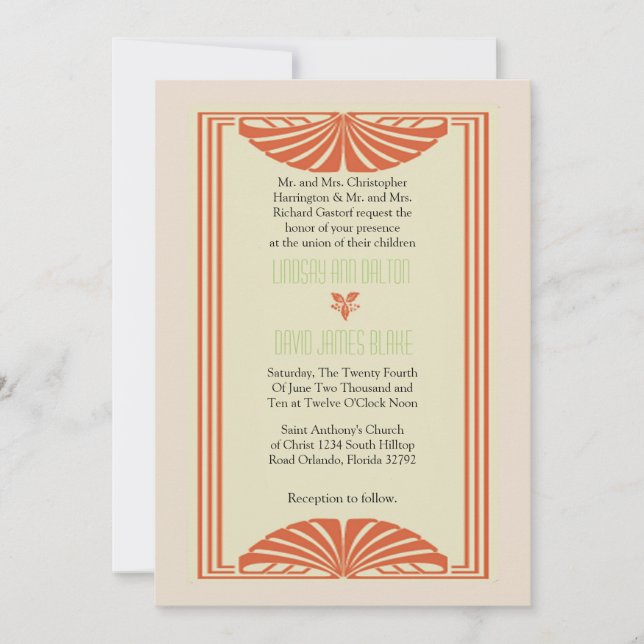 5x7 Wedding Invitation Vintage Border (Front)