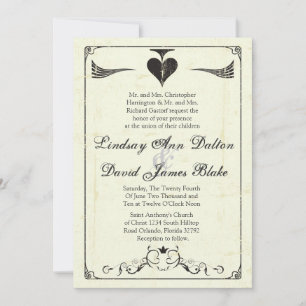5x7 Wedding Invitation Vintage Casino Love