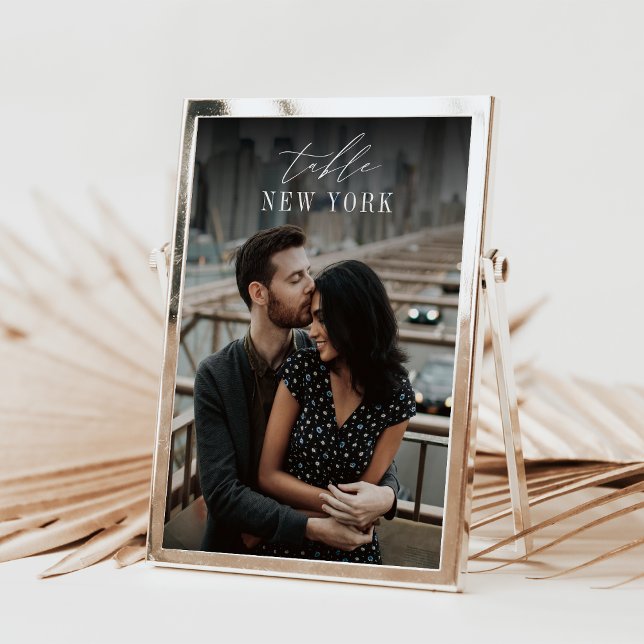 5x7 Wedding Travel Destination Photo Table Card (Creator Uploaded)