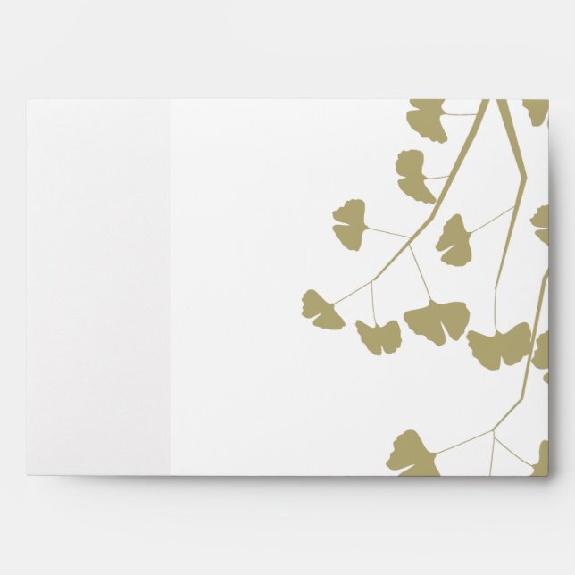 5x7 White Ginkgo Leaves Option 02 Envelope (Front)