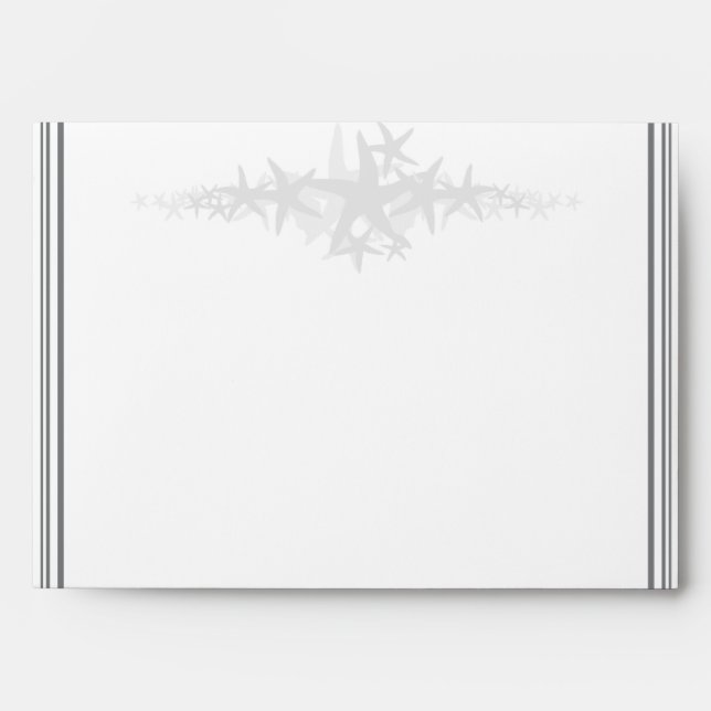 5x7 White Outside Summer Love and Sea Shells Envelopes (Front)