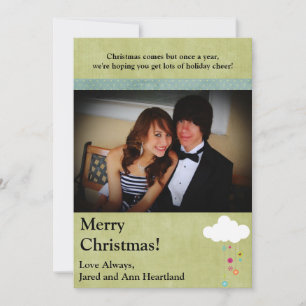 5x7 Winter Cloud / Snowflakes Christmas Invitation