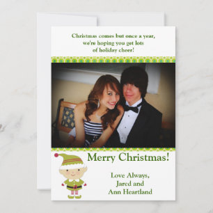 5x7 Winter Elf in Green Invitation