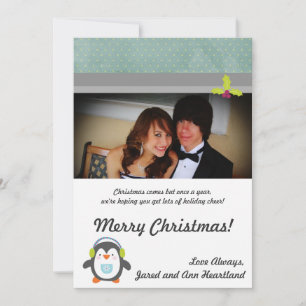 5x7 Winter Penguin Christmas Party Invitation