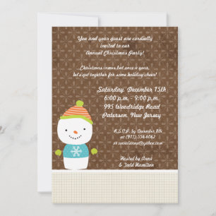 5x7 Winter Snowman winter SnowInvitation Invitation
