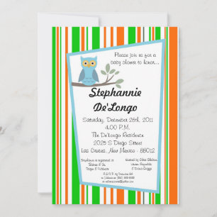 5x7 Woodland Forrest Owl Baby Shower Invitation