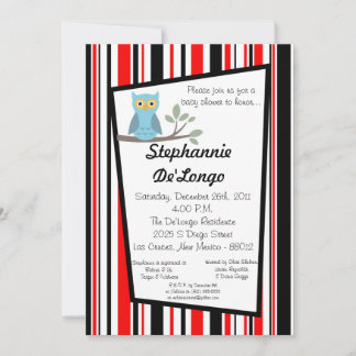 5x7 Woodland Forrest Owl Baby Shower Invitation