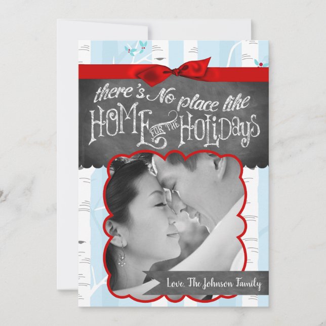 5x7 XMAS Christmas Birch Tree Winter PHOTO Card (Front)