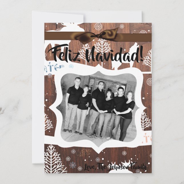 5x7 XMAS Christmas Deer Wood Buck Doe PHOTO Card (Front)