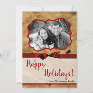 5x7 XMAS Christmas Paper Sack Vintage PHOTO Card