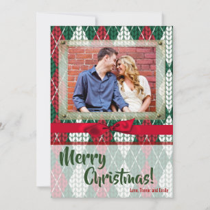 5x7 XMAS Christmas Ugly Sweater Green PHOTO Card