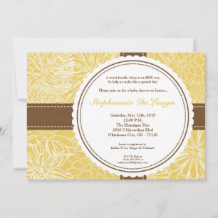 5x7 Yellow Flower Floral Baby Shower Invitation