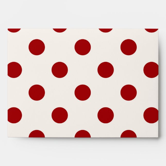5x7Polka Dot Outside Red Inside Envelope (Front)