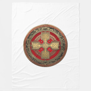 [600] Ancient Celtic Sacred Gold Knot Cross Fleece Blanket