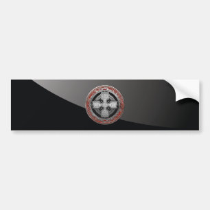 [600] Ancient Celtic Sacred Silver Knot Cross Bumper Sticker