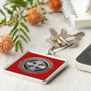 [600] Ancient Celtic Sacred Silver Knot Cross Key Ring