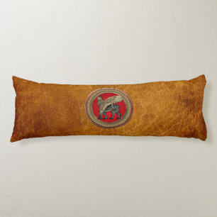 [600] Assyrian Winged Lion: Gold & Black Lamassu Body Cushion