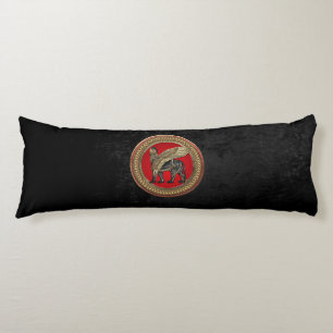 [600] Assyrian Winged Lion: Gold & Black Lamassu Body Cushion