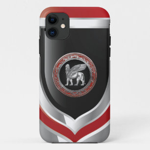 [600] Assyrian Winged Lion - Silver Lamassu iPhone 11 Case
