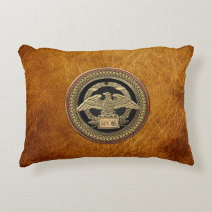 [600] Gold Roman Imperial Eagle on Gold Medallion Decorative Cushion