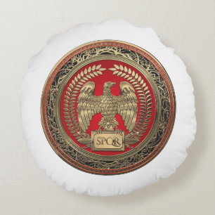 [600] Gold Roman Imperial Eagle Round Cushion
