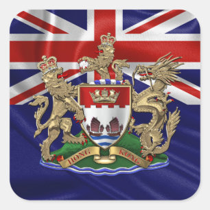 [600] Hong Kong - 1959-1997 Coat of Arms Square Sticker
