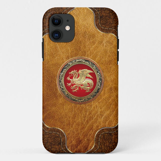 [600] Icelandic Dragon, Landvættir [Gold] Case-Mate iPhone Case (Back)
