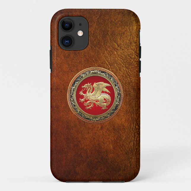 [600] Icelandic Dragon, Landvættir [Gold] Case-Mate iPhone Case (Back)