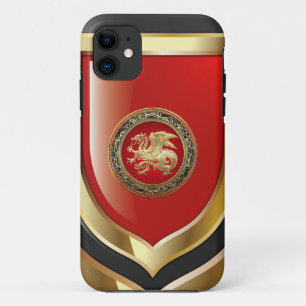[600] Icelandic Dragon, Landvættir [Gold] iPhone 11 Case