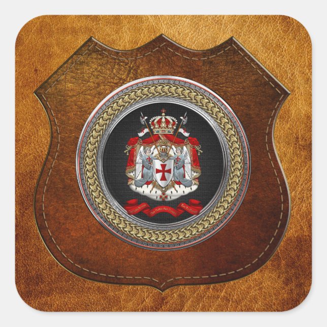 [600] Knights Templar Coat of Arms Square Sticker (Front)
